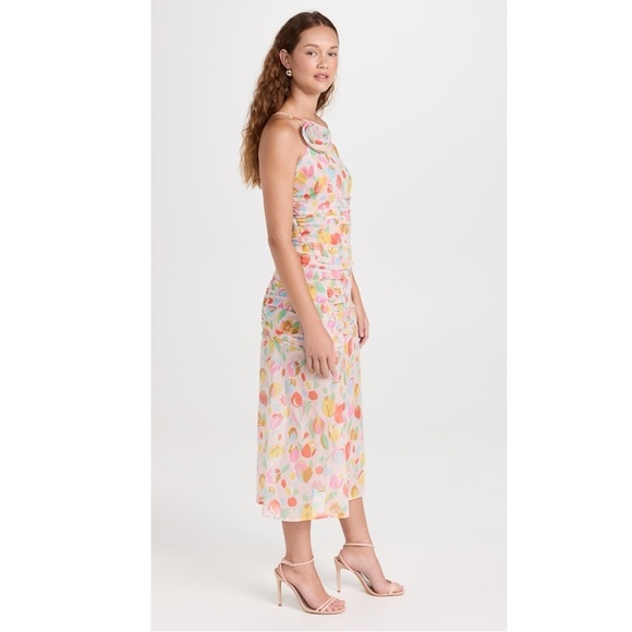 For Love & Lemons Desmona Floral Midi Dress Size Medium NWT Dainty Coquette - Picture 8 of 17